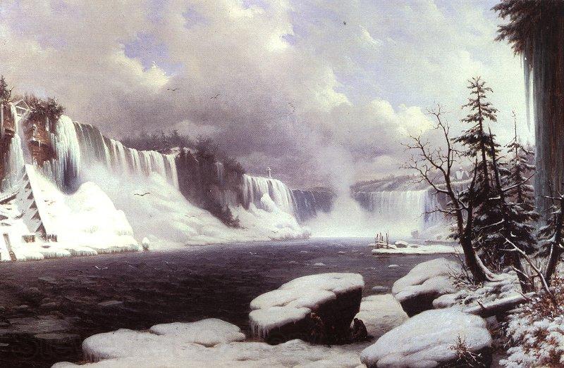 Hyppolyte Victor Sebron Winter at Niagara Falls Spain oil painting art